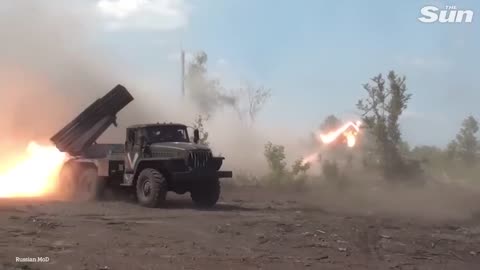 Pro-Russian forces launch rockets on the eastern Ukraine frontline