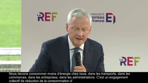 Bruno Le Maire devant des patrons