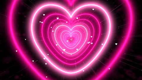 688. Neon Heart Tunnel Bg Animation💖Pink Heart Background Heart