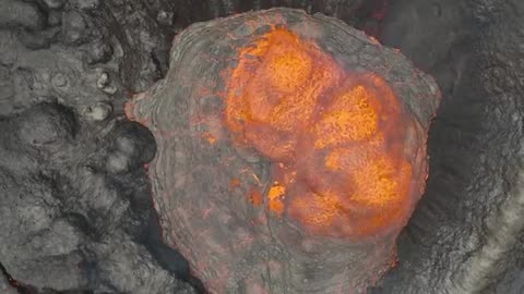 Exciting footage from a drone showing the eruption of the volcano from above 🌋🔥