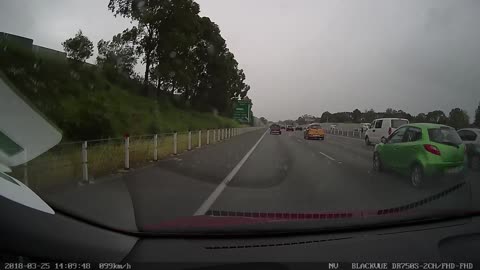 Reckless Driver Nearly Causes Highway Pileup