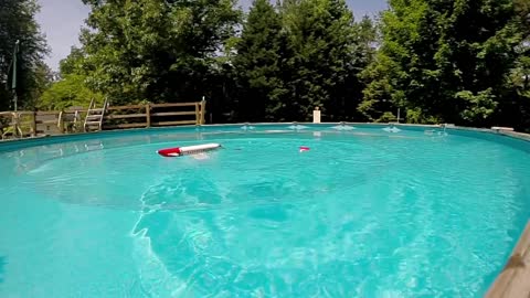 Lego Plane Lands Into A Pool In Slow Motion