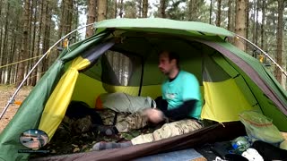 Packing away my sleep system while wildcamping