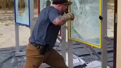 Punching Through Armoured One Film Glass