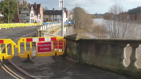 BEWDLEY WORCESTERSHIRE ENGLAND RIVER SEVERN HIGH RISK FLOODING