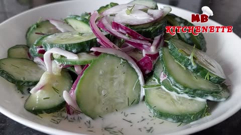 Creamy Cucumber Salad Recipe | Easy and Delicious! My everyday dinner! I lost 5 kgs in 1 week!!