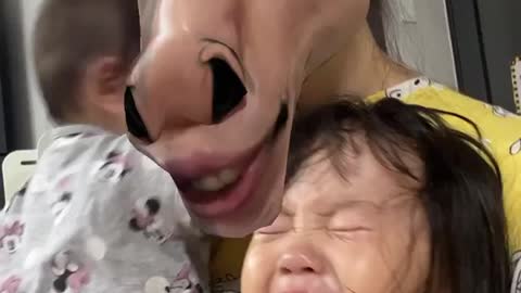 Baby falls victim to terrifying 'horse face' video filter unicorn baby challenge 2021