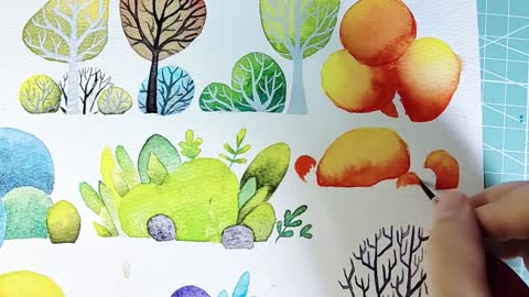 Beautiful teacher's exquisite watercolor illustration, the process is very suitable for learning