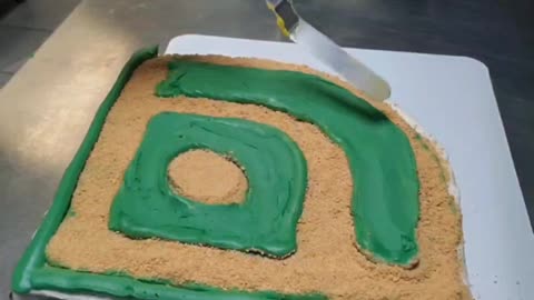 Softball cake and cupcakes