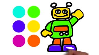 Drawing and Coloring for Kids - How to Draw Robot