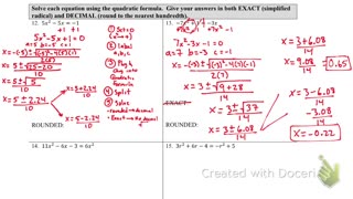Solving Quadratics part 3