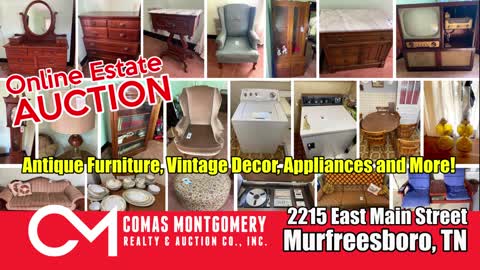 Online Estate Auction featuring Antique Furniture, Vintage Decor, China, Appliances and More.