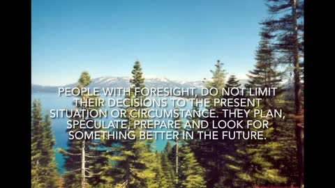 Developing foresight in life daily motivation