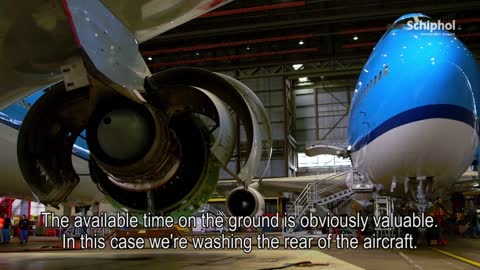 How do you wash an airplane?
