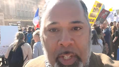 London Freedom Rally - marching past Buckingham Palace