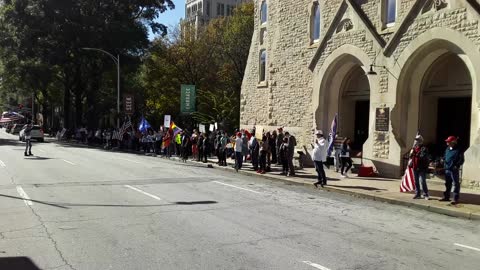 Pro-Trump and America, anti-Trump protesters converge in Atlanta Rally