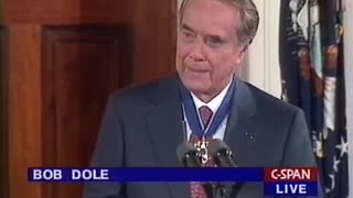 FLASHBACK: Bob Dole Has the Crowd Cracking Up While Receiving Presidential Medal of Freedom