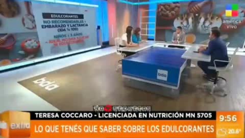 Nutricionista desmaia ao vivo, Argentina.