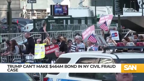 Report: Trump is unable to obtain a $464 million bond in the matter of civil fraud.