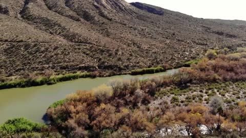 Aerial Video Over the Verde River Below Bartlett Dam