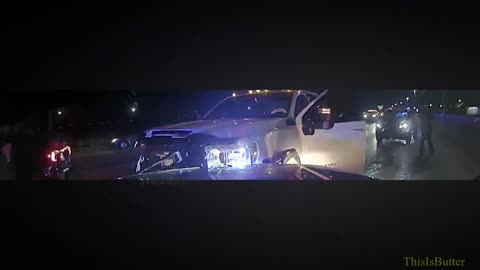 MSP trooper attempts to stop a wrong way driver when a truck crashes into him