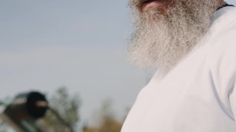 elderly man exercising