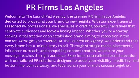 PR firms los Angeles