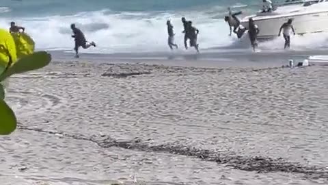 Illegal immigrants wash up on a beach in the Floridian town of Jupiter.