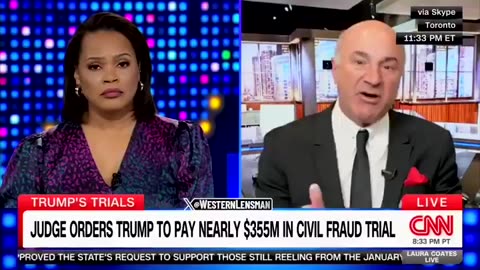 Kevin Oleary destroys CNN Journalist over Trump Case paying $355 Million dollars in fine