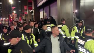 CRAZY: Justin Trudeau swarmed by angry protesters outside the Bread Bar in Hamilton.