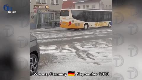 Germany mourns! The entire city freezes, a hail storm leaves Worms battered