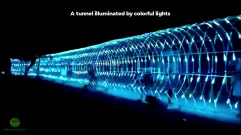 A Tunnel Illuminated by Colorful Lights
