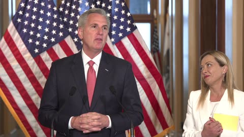 Speaker Kevin McCarthy Welcomes Prime Minister Giorgia Meloni of Italy to the United States Capitol