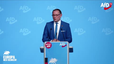 Tino Chrupalla beim AfD-Wahlkampfauftakt zur Europawahl in Donaueschingen am 27. April 2024