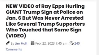 Ray Epps caught again! This time he threw a giant sign at police!!!