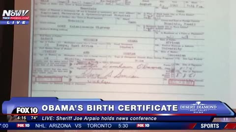 WOW: Sheriff Joe Arpaio Releases New Information on President Obama's Birth Certificate (FNN)