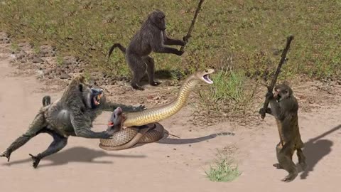 Monkey vs. Snake! Capuchin Saves Mouse From Krait's Hunt! (Python vs. Big Cat BONUS!)