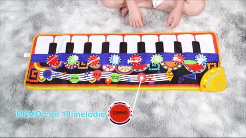 RenFox Tappeto Musicale, Piano Mat Tastiera Danza Stuoia Strumento Musicale 5 modalità e 8 Suoni