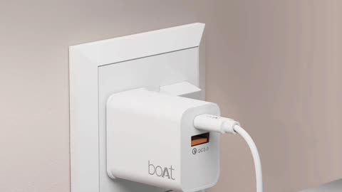 boAt WCDV 22.5W Dual Port Wall Charger with 18W Quick Charge