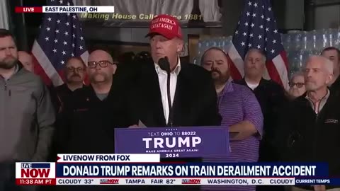 Donald.Trump remarks.East Palestine,Ohio.derailment.disaster.Live.FOX