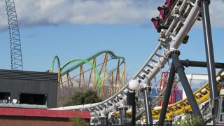 West Coast Racers Off-Ride Footage, Six Flags Magic Mountain Launched Racing Coaster