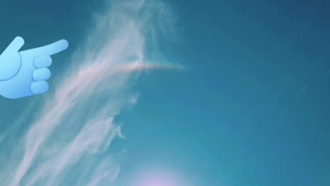 Cute little Rainbow in the blue sky, cool mysterious phenomena, science mystery, wonderful nature