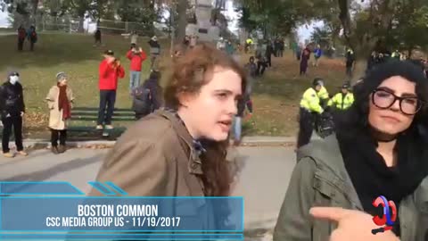 At Boston Common - I Get Stuck On The AntiFa Side Of The Police Line - Good Times!