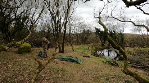 Taking down the tent. Leave no trace. Speedlapse GoPro. 26th March 2023