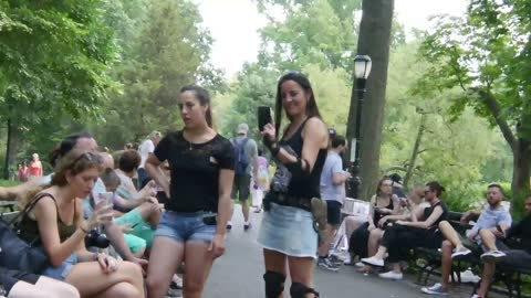 Busking in Central Park, New York City, 17/07/2016