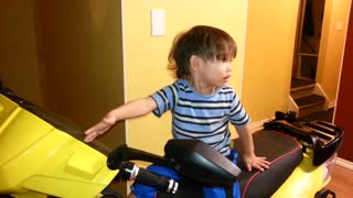 Baby Wants To Go For A Ride On The Scooter, But Not With Daddy!