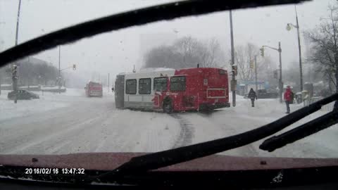 Dash cam displays effects of record snowfall in Ottawa