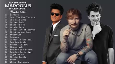 Las Mejores Canciones De Bruno mars, Charlie Puth, Ed Sheeran - Grandes Éxitos Álbum