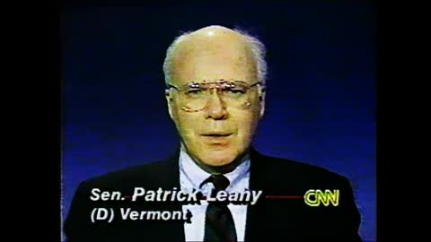 Vintage CNN - Iraq War Day 1 - Senator Patrick Leahy (D) Vermont - Pt 14of15 - Jan 16-1991