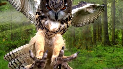 Owl Makes Amazing Landings and Swoops | HD Video